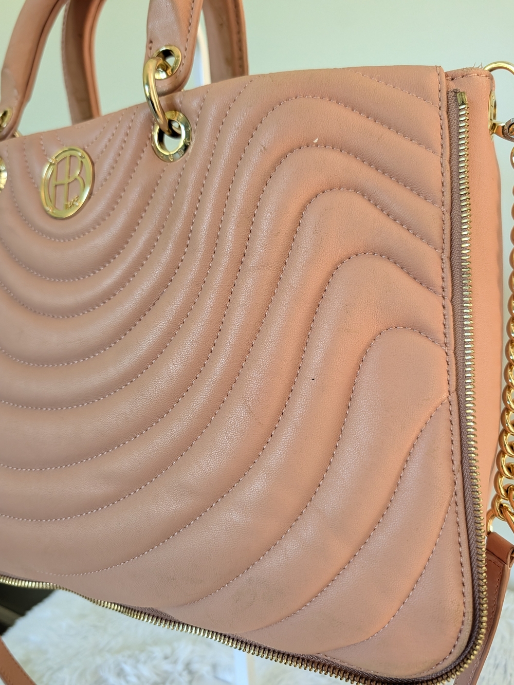 Henri Bendel No. 7 Pink Lambskin Quilted Tote - Picture 3 of 16